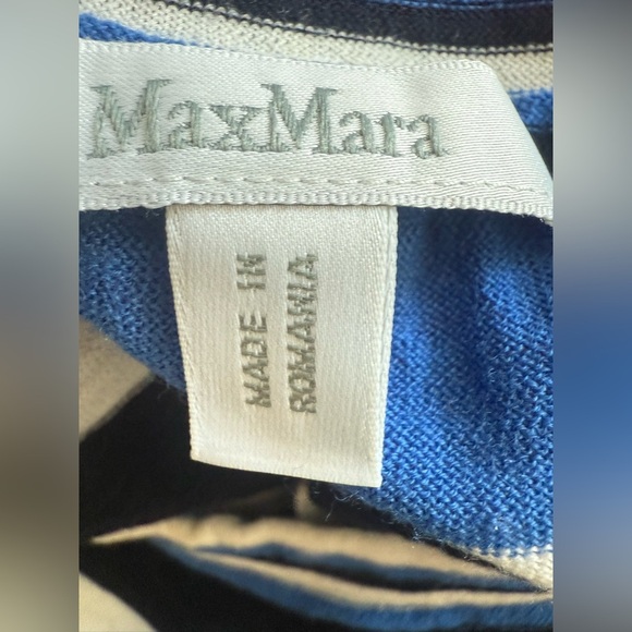 Max Mara Dodo Striped Cinchable Drawstring Merino Wool Pullover Size 4 - Picture 4 of 7